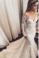 Elegant Mermaid Lace Long Sleeves Wedding Dresses Bridal Gowns 903185