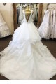 A-Line Beaded V Neck Long Wedding Dresses Bridal Gowns 903192
