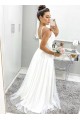 A-Line V Neck Long Wedding Dresses Bridal Gowns 903203