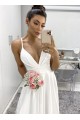 A-Line V Neck Long Wedding Dresses Bridal Gowns 903203
