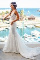 Elegant Mermaid Lace V Neck Wedding Dresses Bridal Gowns 903206