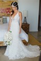 Elegant Mermaid Lace V Neck Wedding Dresses Bridal Gowns 903206