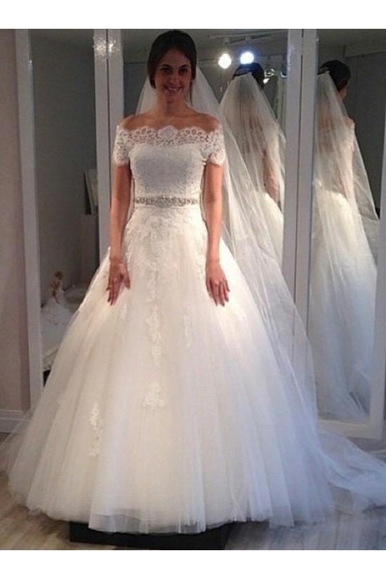 A-Line Beaded Lace Off the Shoulder Wedding Dresses Bridal Gowns 903212 A-Line Beaded Lace Off the Shoulder Wedding Dresses Bridal Gowns 903212