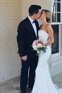 Mermaid Strapless Wedding Dresses Bridal Gowns 903214