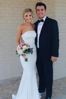 Mermaid Strapless Wedding Dresses Bridal Gowns 903214