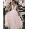 A-Line Lace V Neck Wedding Dresses Bridal Gowns 903216