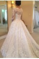 A-Line Long Sleeves Lace Wedding Dresses Bridal Gowns 903218