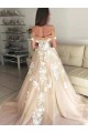 A-Line Off the Shoulder Lace and Tulle Wedding Dresses Bridal Gowns 903221