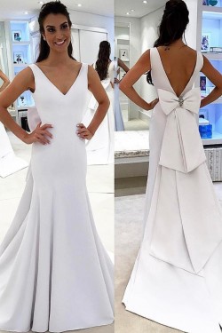 Mermaid V Neck Long Wedding Dresses Bridal Gowns 903232