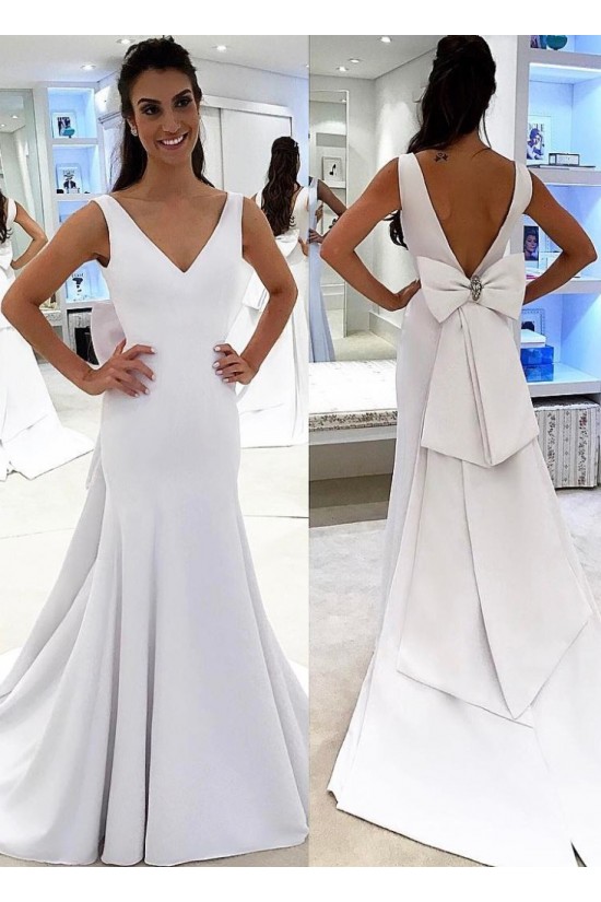 Mermaid V Neck Long Wedding Dresses Bridal Gowns 903232