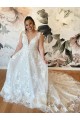 A-Line Lace Long Wedding Dresses Bridal Gowns 903233