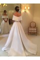 A-Line Off the Shoulder Long Satin Wedding Dresses Bridal Gowns 903234 A-Line Off the Shoulder Long Satin Wedding Dresses Bridal Gowns 903234