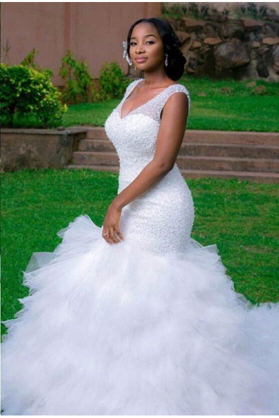 Mermaid Beaded Tulle Wedding Dresses Bridal Gowns 903241 Mermaid Beaded Tulle Wedding Dresses Bridal Gowns 903241