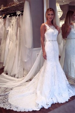 Elegant Lace Mermaid Wedding Dresses Bridal Gowns 903242