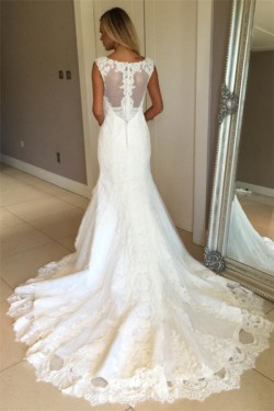 Elegant Lace Mermaid Wedding Dresses Bridal Gowns 903243