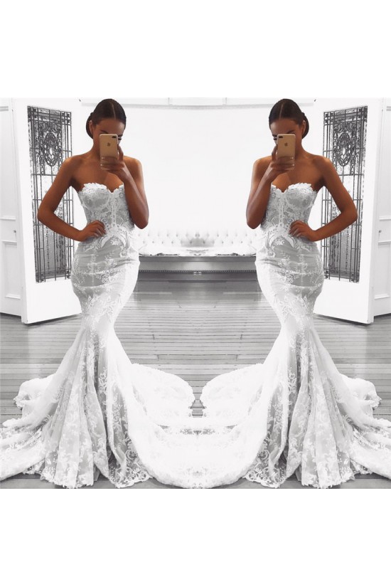 Mermaid Sweetheart Lace and Tulle Wedding Dresses Bridal Gowns 903247