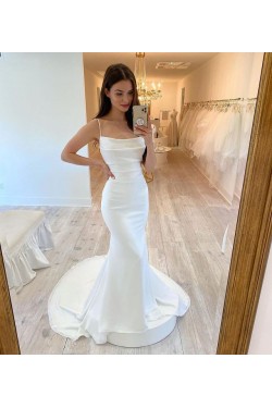 Mermaid Spaghetti Straps Long Wedding Dresses Bridal Gowns 903248