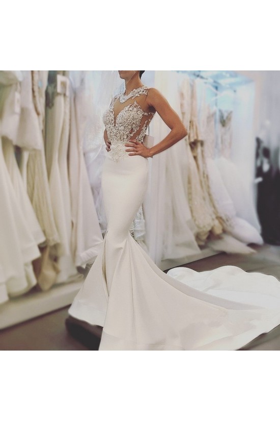 Mermaid Lace Long Wedding Dresses Bridal Gowns 903249