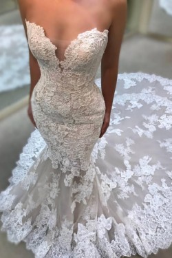 Mermaid Sweetheart Lace and Tulle Wedding Dresses Bridal Gowns 903252