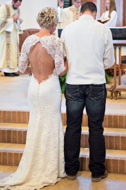 Elegant Mermaid Lace Wedding Dresses Bridal Gowns with Sleeves 903254