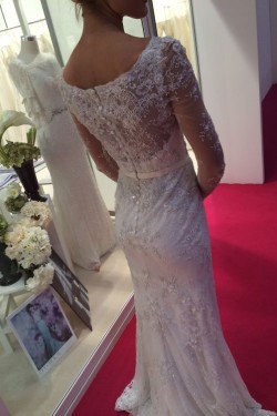 Mermaid Long Sleeves Beaded Lace Wedding Dresses Bridal Gowns 903274