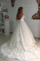 A-Line Lace Wedding Dresses Bridal Gowns with Sleeves 903281