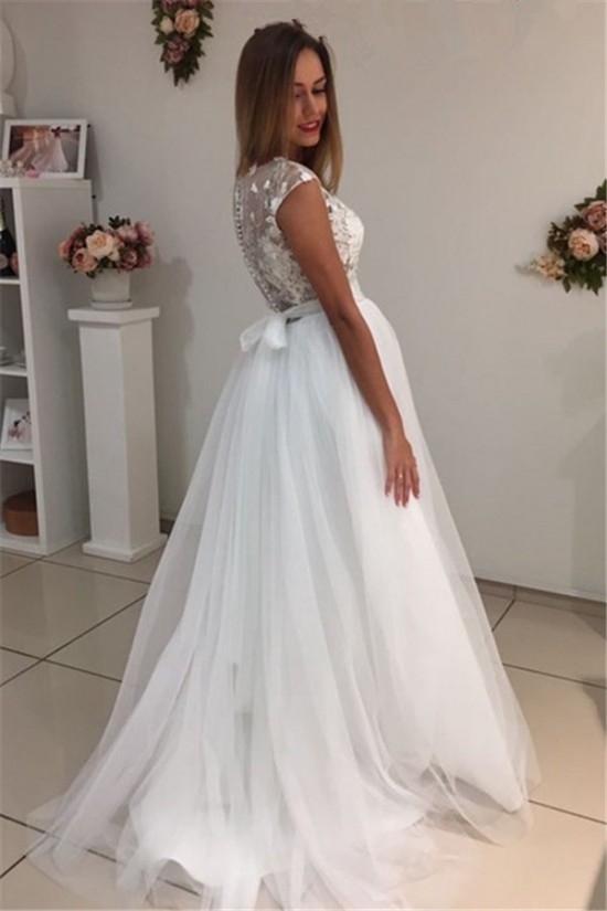 A-Line Lace and Tulle Wedding Dresses Bridal Gowns 903283
