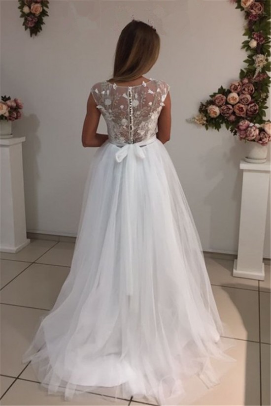 A-Line Lace and Tulle Wedding Dresses Bridal Gowns 903283