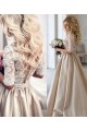 A-Line Lace and Satin Wedding Dresses Bridal Gowns 903285