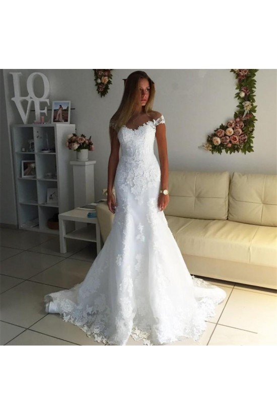 Mermaid Lace Off the Shoulder Long Wedding Dresses Bridal Gowns 903288
