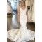 Mermaid Lace V Neck Long Wedding Dresses Bridal Gowns 903291
