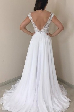 A-Line Lace and Chiffon Wedding Dresses Bridal Gowns 903299