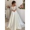 A-Line Long Sleeves Lace and Satin Wedding Dresses Bridal Gowns 903300