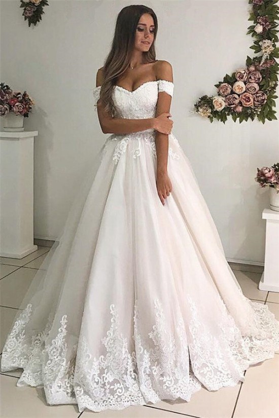 A-Line Lace Off the Shoulder Wedding Dresses Bridal Gowns 903301 A-Line Lace Off the Shoulder Wedding Dresses Bridal Gowns 903301