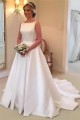 A-Line Long Satin Wedding Dresses Bridal Gowns 903305