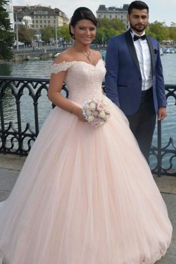 A-Line Lace and Tulle Wedding Dresses Bridal Gowns 903308