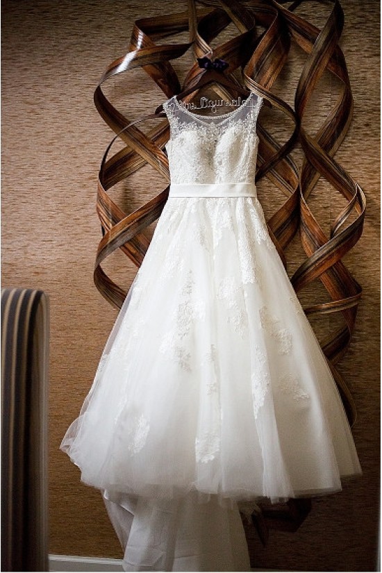 A-Line Lace and Tulle Beaded Wedding Dresses Bridal Gowns 903312 A-Line Lace and Tulle Beaded Wedding Dresses Bridal Gowns 903312