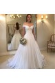 A-Line Off the Shoulder Long Wedding Dresses Bridal Gowns 903314