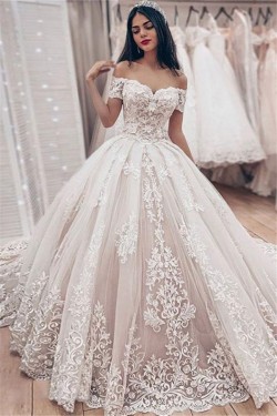 Ball Gowns Lace Long Sleeves Wedding Dresses Bridal Gowns 903316