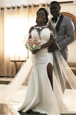 Mermaid Lace Long Wedding Dresses Bridal Gowns 903320