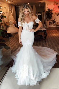 Mermaid Lace Long Wedding Dresses Bridal Gowns 903327