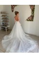 A-Line Lace and Tulle Long Sleeves Wedding Dresses Bridal Gowns 903329