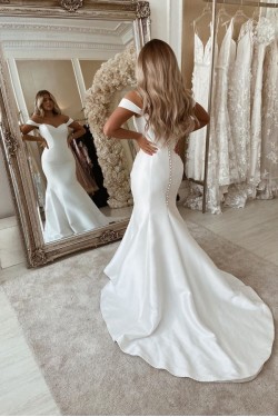 Mermaid Off the Shoulder Long Wedding Dresses Bridal Gowns 903333