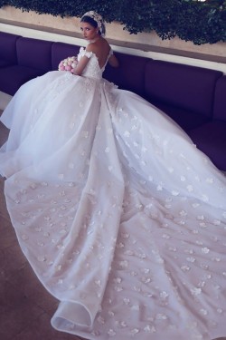Ball Gowns Off the Shoulder Lace Wedding Dresses Bridal Gowns with Long Sleeves 903341