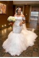 Mermaid Lace and Tulle Off the Shoulder Wedding Dresses Bridal Gowns 903345