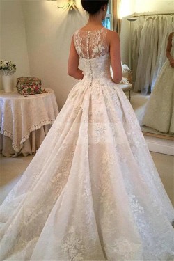 A-Line Lace Wedding Dresses Bridal Gowns 903356