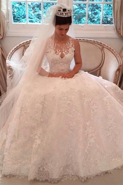 A-Line Lace Wedding Dresses Bridal Gowns 903356
