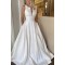 A-Line Long Satin Wedding Dresses Bridal Gowns with Pockets 903358