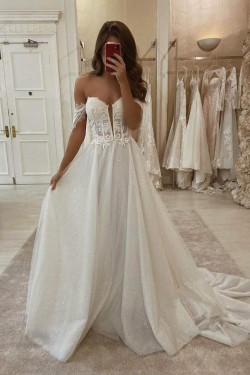 A-Line Lace and Tulle Wedding Dresses Bridal Gowns 903362