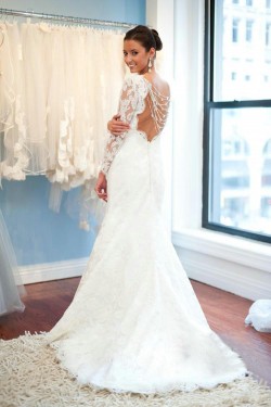 Long Sleeves Lace Wedding Dresses Bridal Gowns 903365